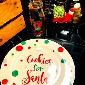 Santa Cookie plate and milk cup